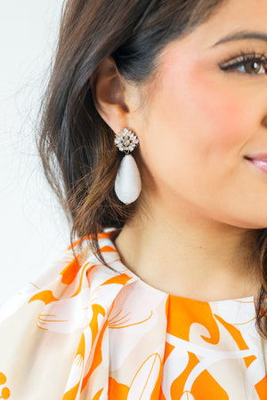 Lovestruck Teardrop Earrings In White