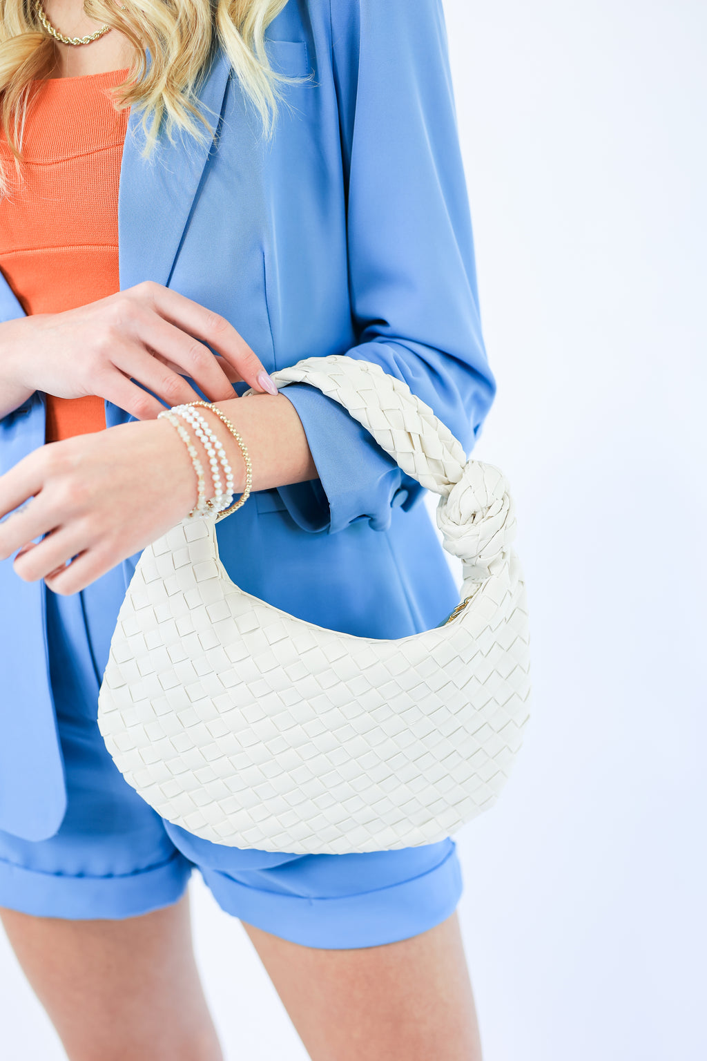 Extra Blessed Woven Bag In Ivory