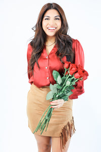 Ruby Heart Satin Top