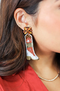 Yee Haw Boot Earrings In Brown