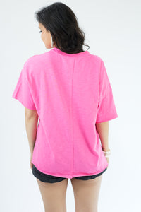 Living Bright Tee In Hot Pink