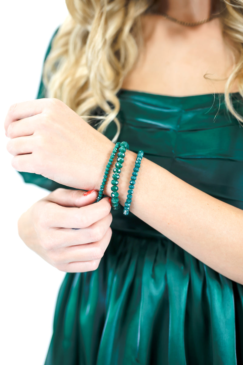 Holiday Spirit Bracelet Stack In Hunter Green