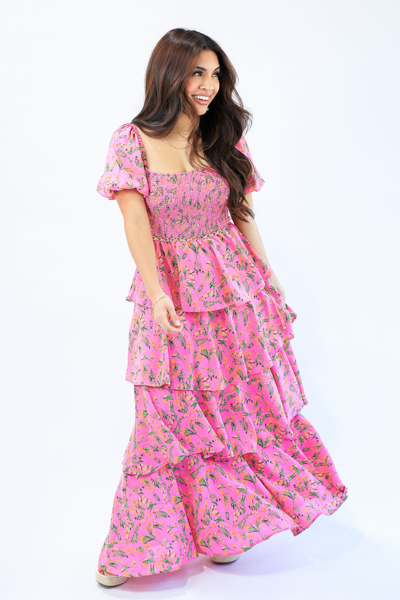 Brunchin' Babe Floral Tiered Maxi Dress