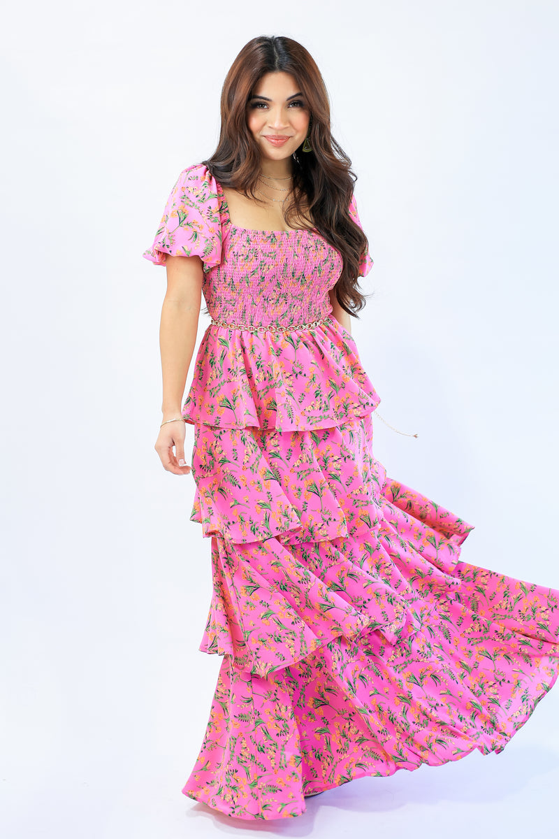 Brunchin' Babe Floral Tiered Maxi Dress