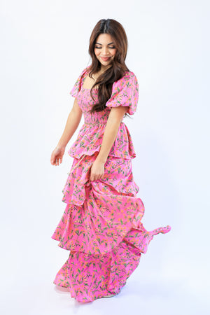 Brunchin' Babe Floral Tiered Maxi Dress