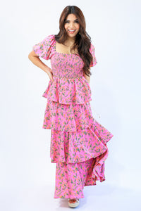 Brunchin' Babe Floral Tiered Maxi Dress