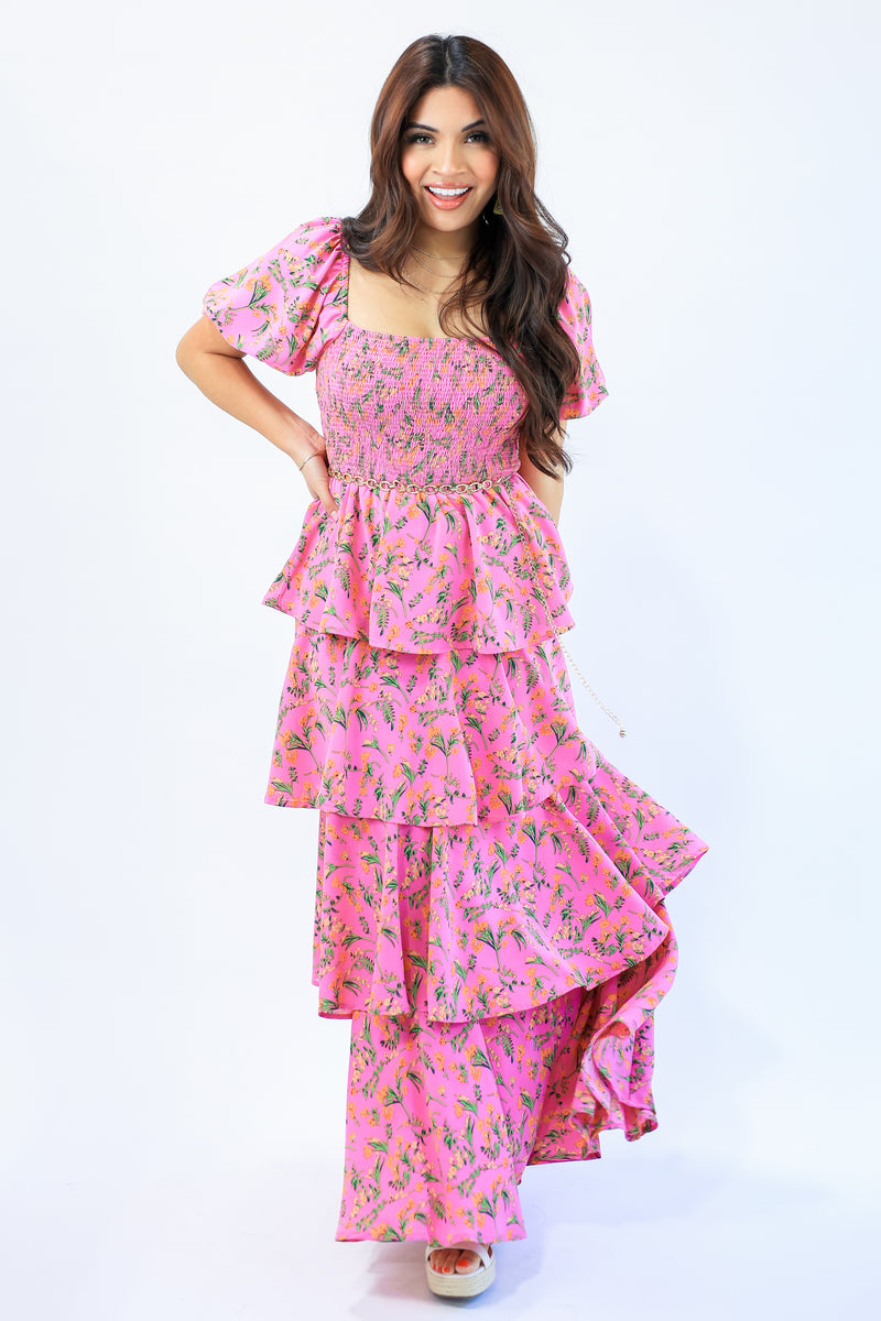 Brunchin' Babe Floral Tiered Maxi Dress