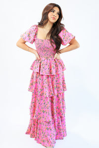 Brunchin' Babe Floral Tiered Maxi Dress