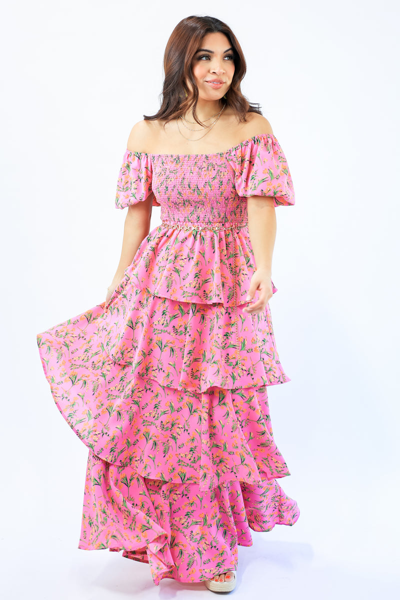 Brunchin' Babe Floral Tiered Maxi Dress