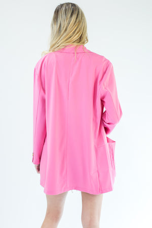 Romantic Story Tunic Blazer In Candy Pink