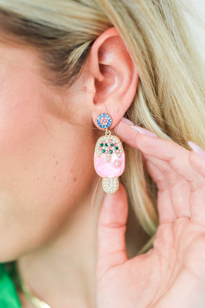 Pretty Popsicle Earrings In Pink