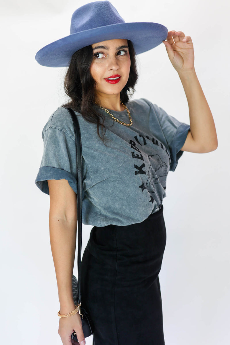 Keep It Wild Cowboy Hat Tee In Denim