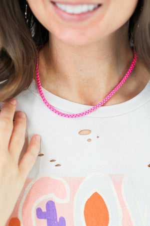 The Moment Chain Necklace In Pink