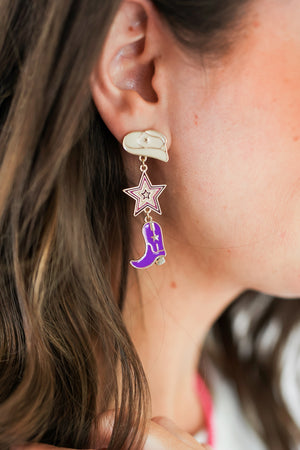 Cowgirl Social Earrings In Purple