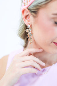 Golden Floral Drop Earrings