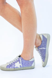 The Paula Sneaker in Purple Sparkle