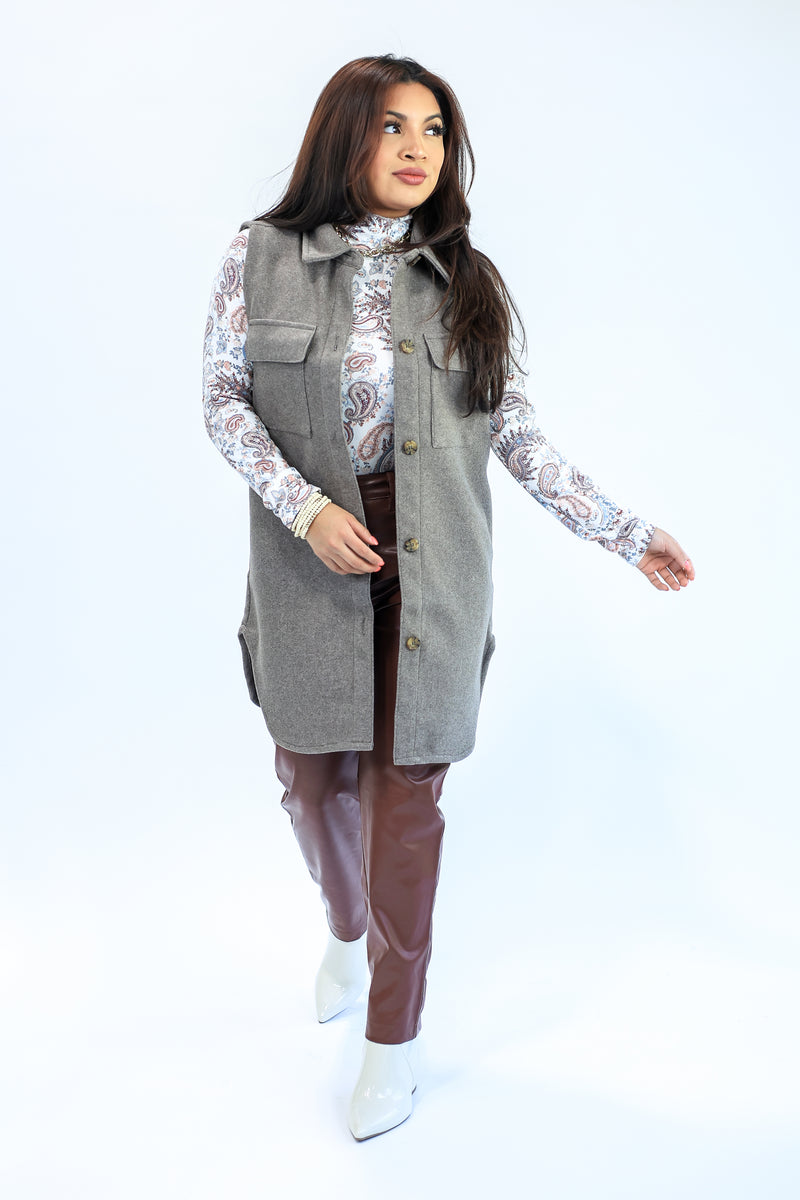 Evergreen Winter Vest In Coco Brown