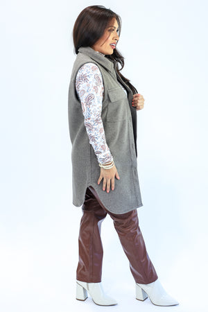 Evergreen Winter Vest In Coco Brown