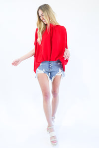 Top Notch Shift Top In True Red