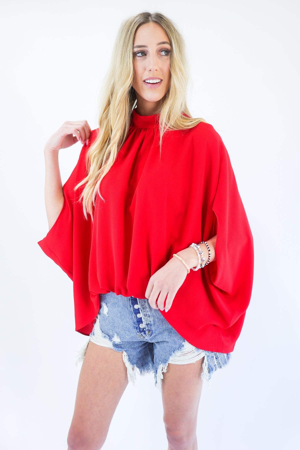 Top Notch Shift Top In True Red