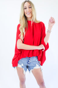 Top Notch Shift Top In True Red