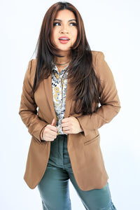 Fit For You Blazer In Dark Tan