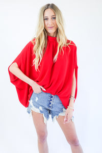 Top Notch Shift Top In True Red