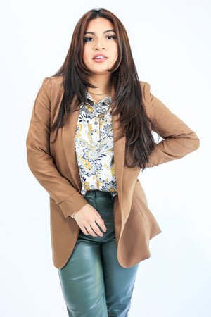 Fit For You Blazer In Dark Tan