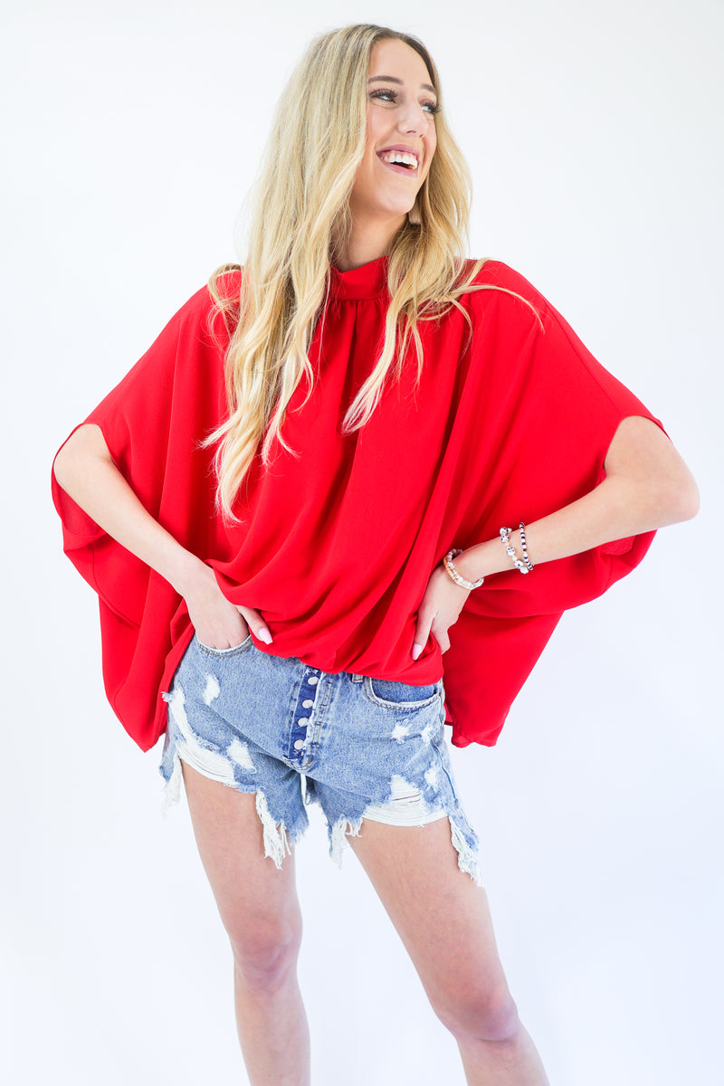 Top Notch Shift Top In True Red