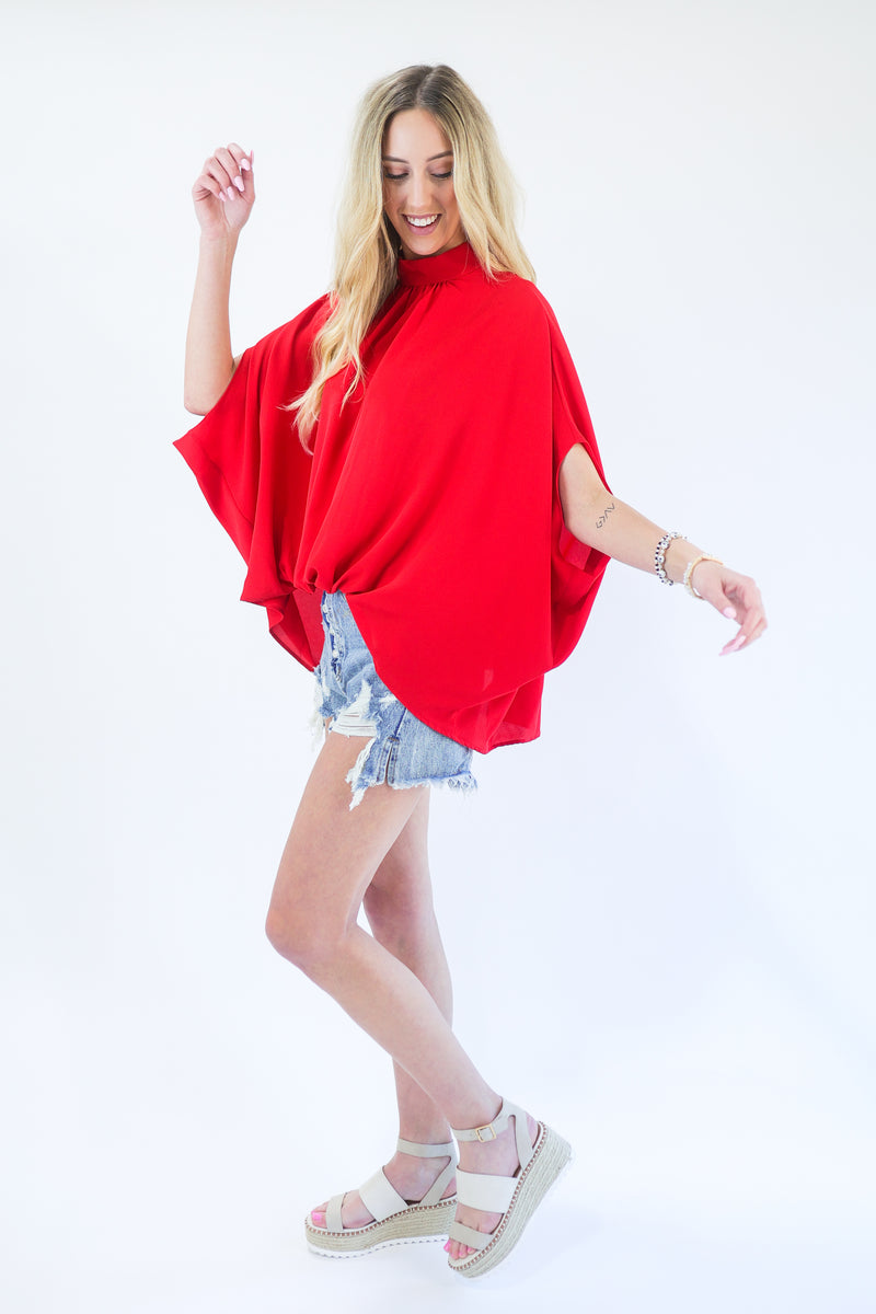 Top Notch Shift Top In True Red