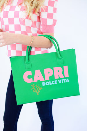 Capri Dolce Vita Tote In Kiwi