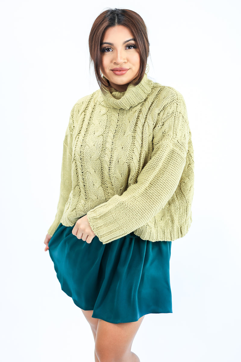 Snow Retreat Turtleneck Sweater In Honey