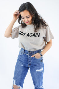 Not Again Sparkle Tee In Champagne