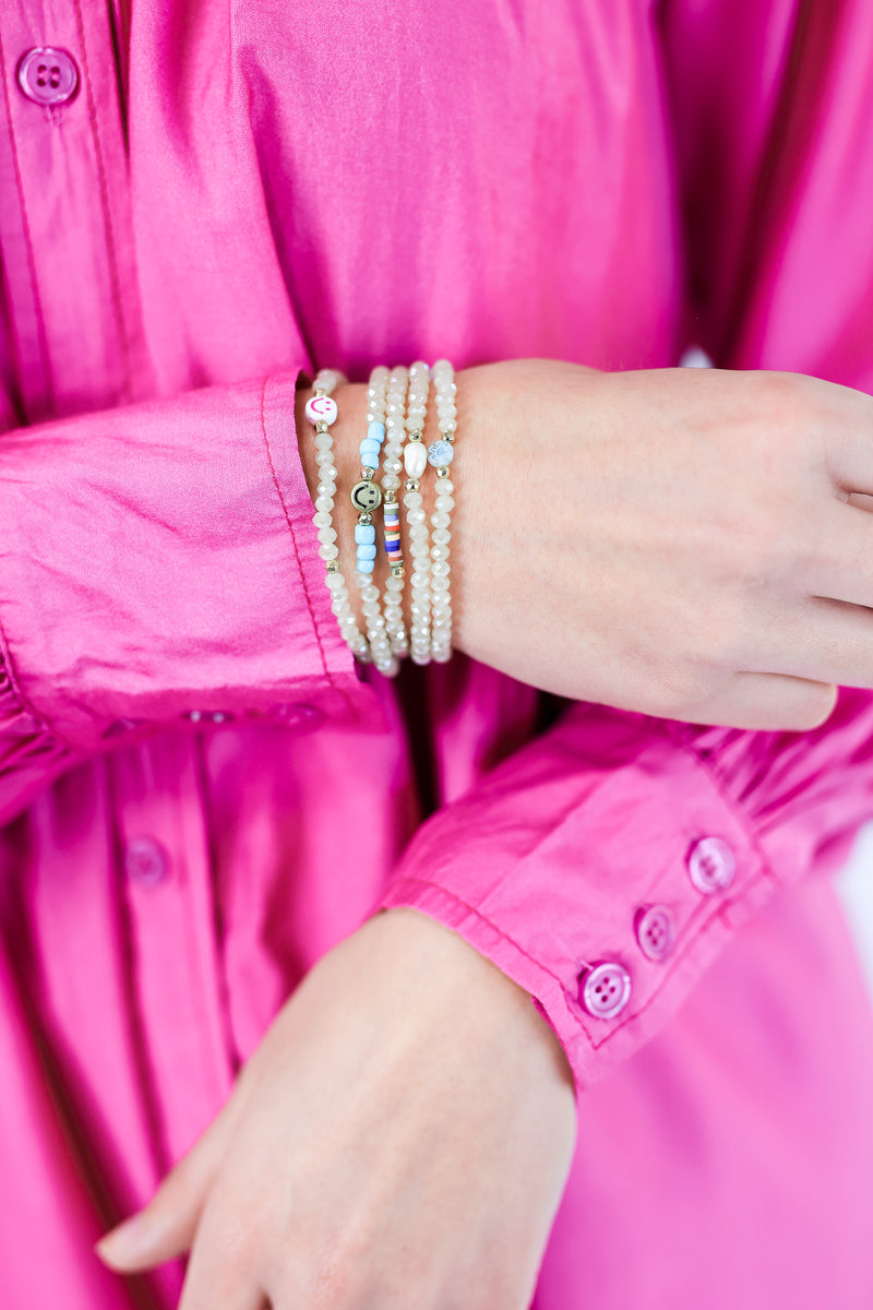 Chasing Love Bracelet Stack In White