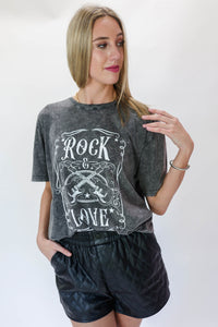 Rock & Love Tee In Vintage Black