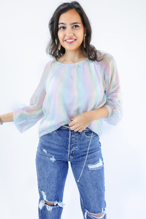 Iridescent Dreamin' Top In Ivory