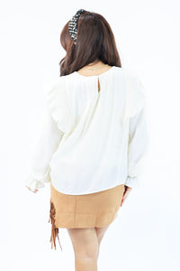 Perfectly Blissful Shift Top In Eggshell