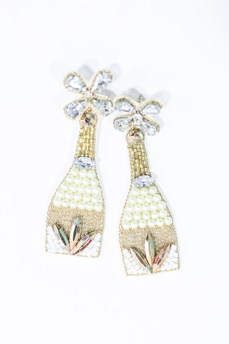 Celebratory Pearl Champagne Earrings