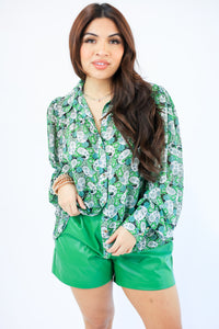 Rodeo Queen Paisley Top In Green