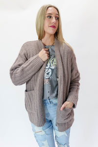 Snuggle Up Cardigan In Mocha