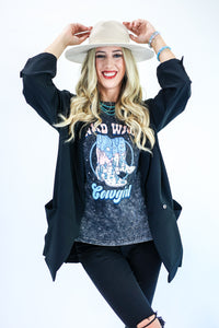 Wild West Cowgirl Tee In Black