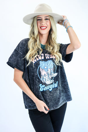 Wild West Cowgirl Tee In Black