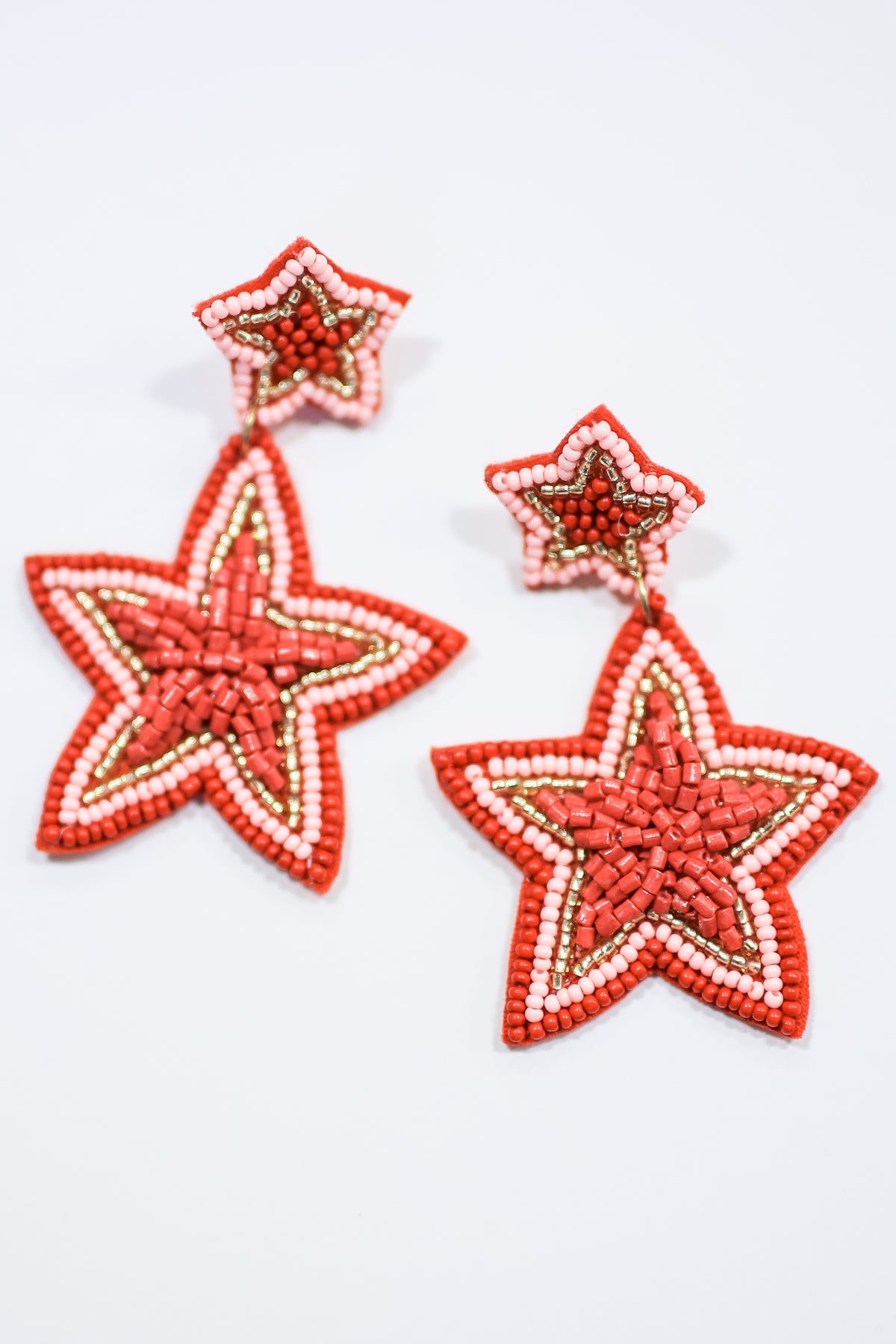 Beach Walking Earrings In Red