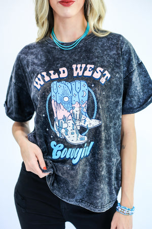 Wild West Cowgirl Tee In Black