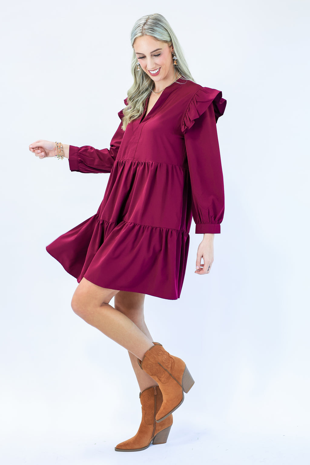 Full Of Cuteness Dress In Eggplant