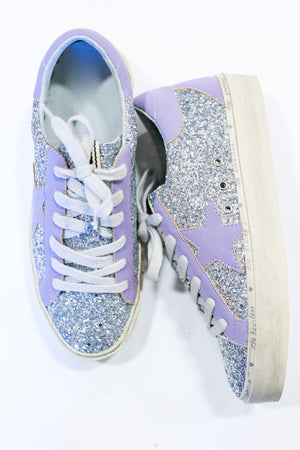 The Pixie Sneaker In Silver Sparkle