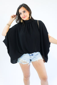 Top Notch Shift Top In Black