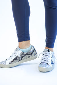 The Paula Grey Snake Sneaker by Shu Shop