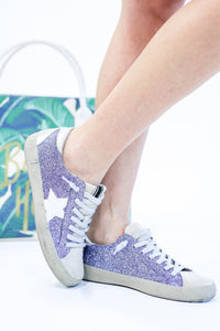 The Paula Sneaker in Purple Sparkle