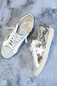 The Paula Grey Snake Sneaker by Shu Shop